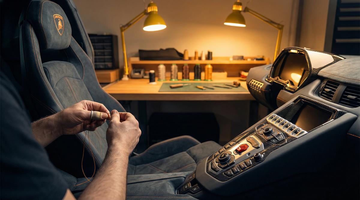 媚黑汽车改装视频-豪华内饰手工定制